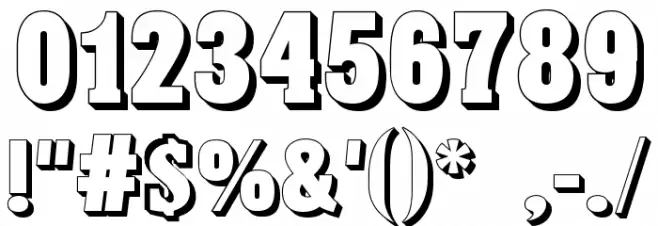 Hansen Shadow Font OTHER CHARS