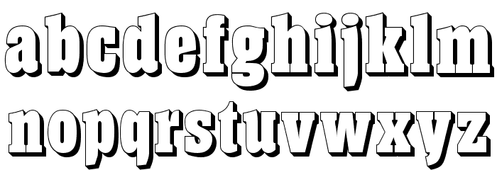 Hansen Shadow Font LOWERCASE