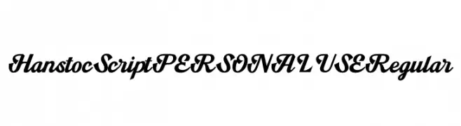 Hanstoc Script PERSONAL USE Regular  नि: शुल्क फ़ॉन्ट्स डाउनलोड