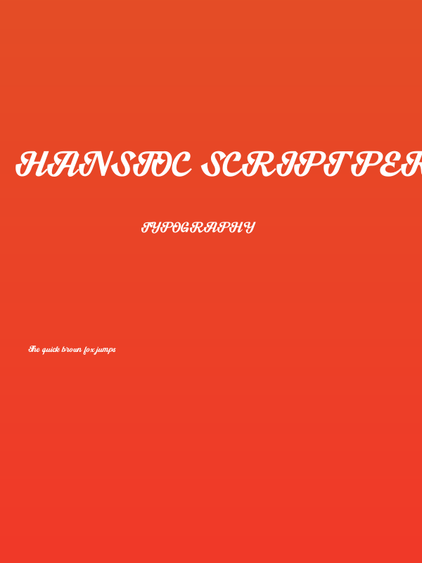 Hanstoc Script PERSONAL USE Regular Poster