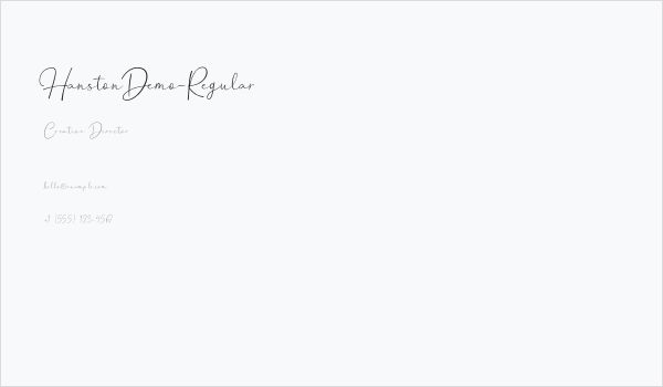 HanstonDemo-Regular Business Card