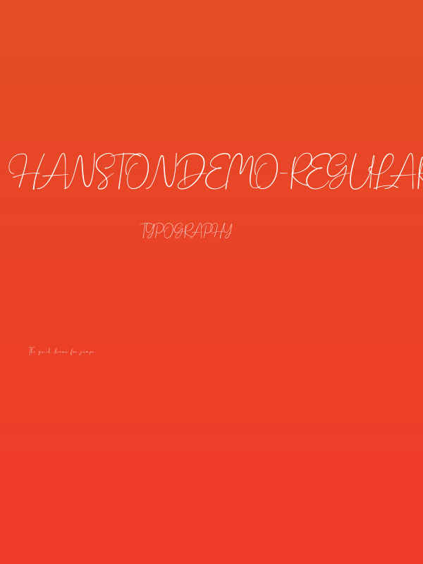 HanstonDemo-Regular Poster