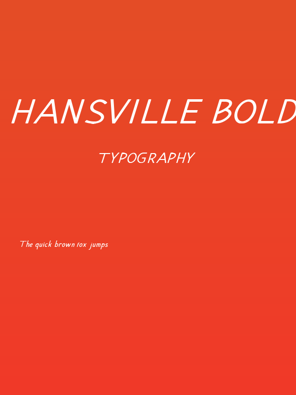 Hansville Bold Italic Poster