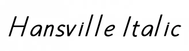 Hansville Italic  免费字体下载