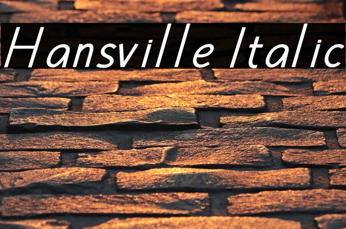 Hansville Italic Font examples