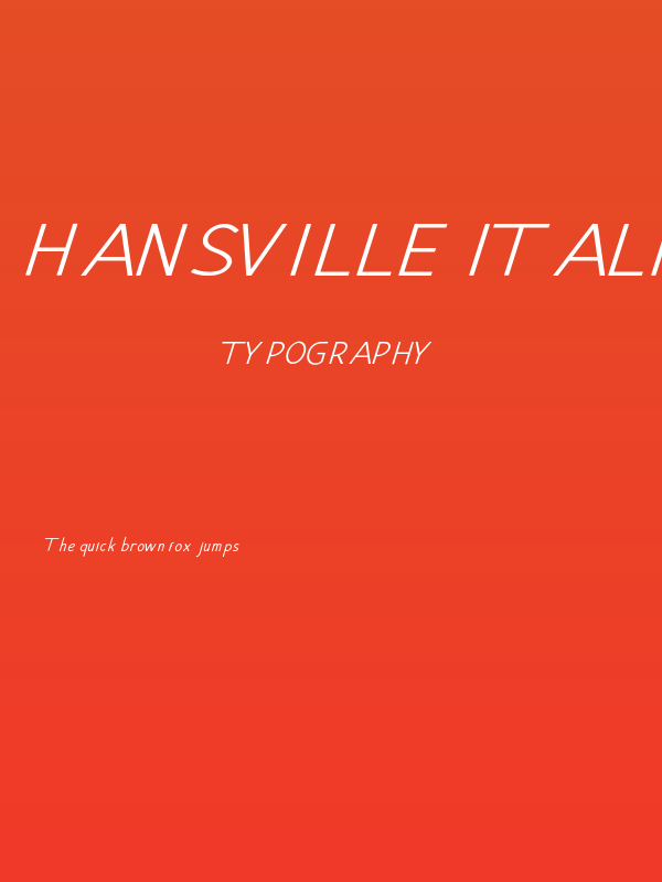 Hansville Italic Poster