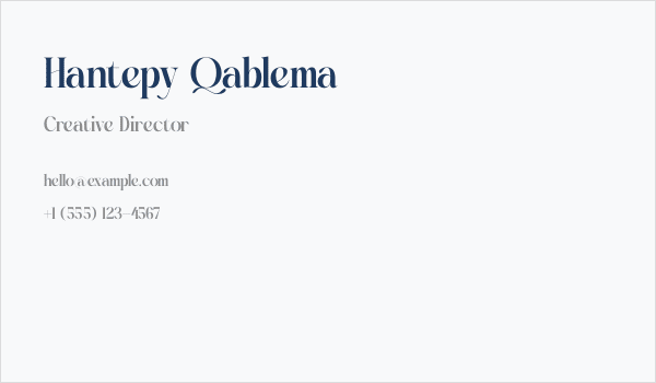 Hantepy Qablema Business Card