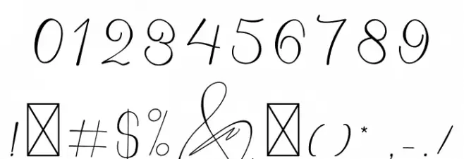 Hantoria Signature NoLigature Font OTHER CHARS