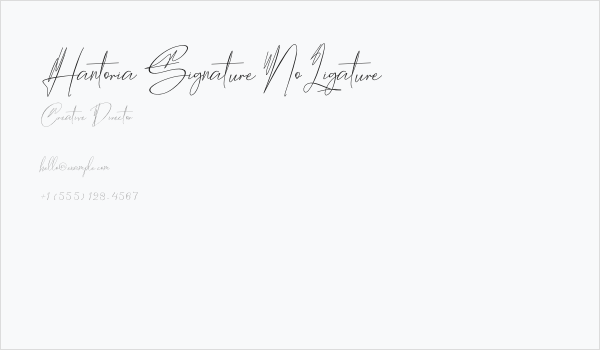 Hantoria Signature NoLigature Business Card