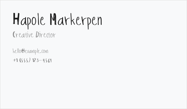 Hapole Markerpen Business Card