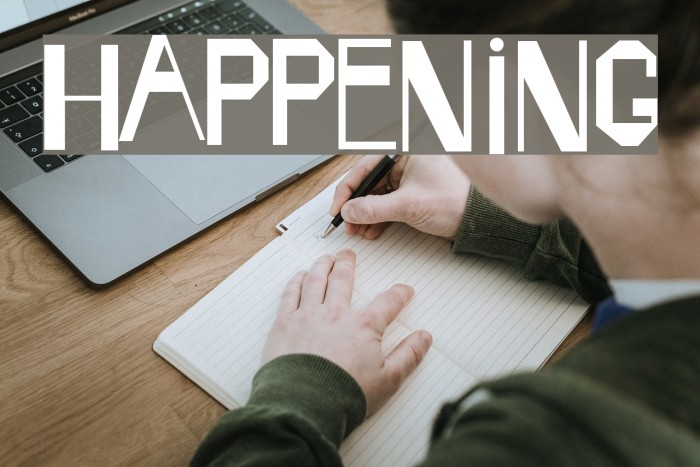 Happening Font examples