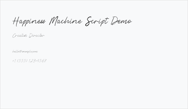 Happiness Machine Script Demo Business Card