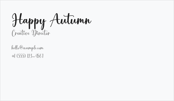 Happy Autumn Business Card