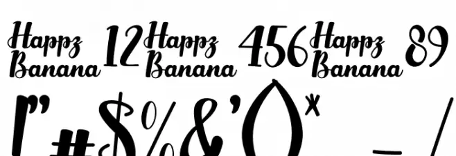 Happy Banana Font OTHER CHARS