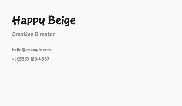 Happy Beige Business Card