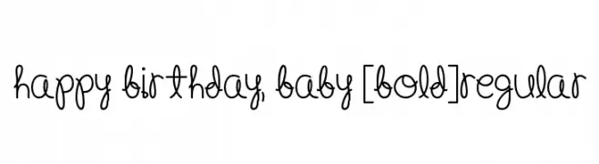 Happy Birthday, Baby [Bold]Regular  Descarca Fonturi Gratis