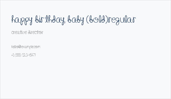 Happy Birthday, Baby (Bold)Regular Business Card