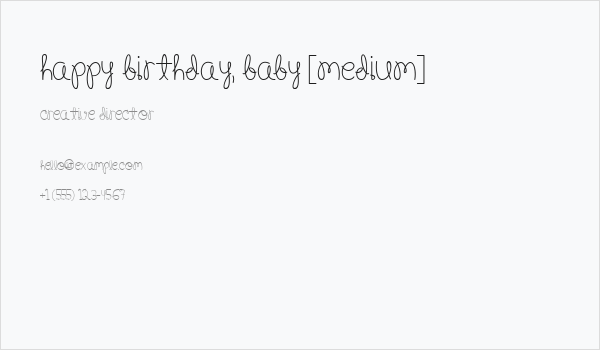 Happy Birthday, Baby [Medium] Business Card