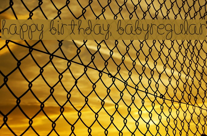 Happy Birthday, BabyRegular Font examples