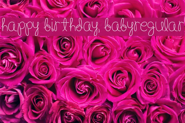 Happy Birthday, BabyRegular Font examples
