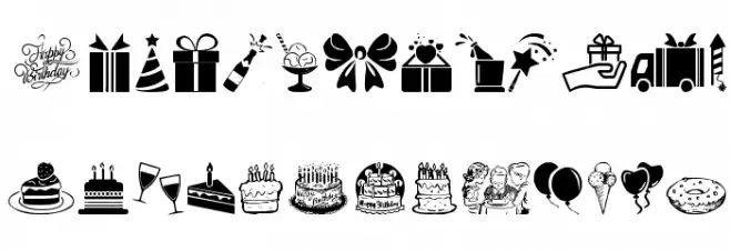 Happy Birthday Font Litere mari