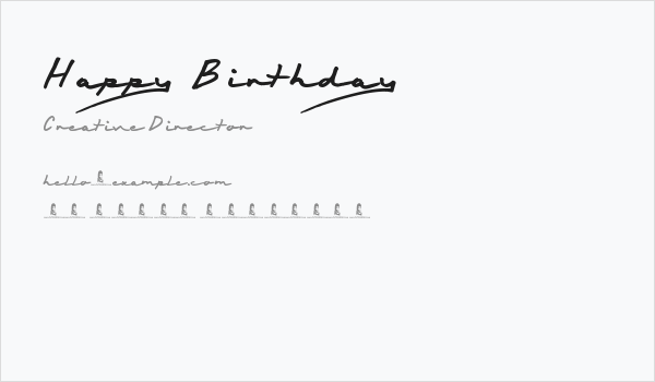 Happy Birthday Business Card