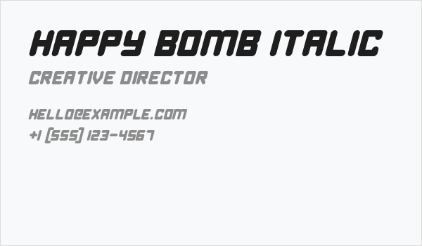 Happy Bomb Italic Business Card