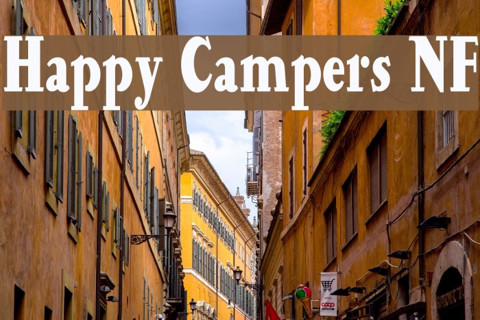 Happy Campers NF Font examples