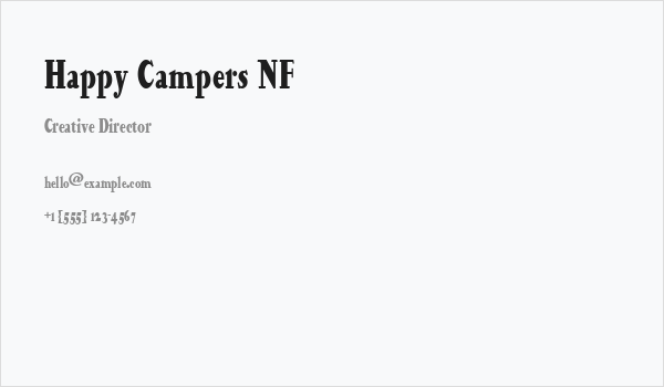 Happy Campers NF Business Card