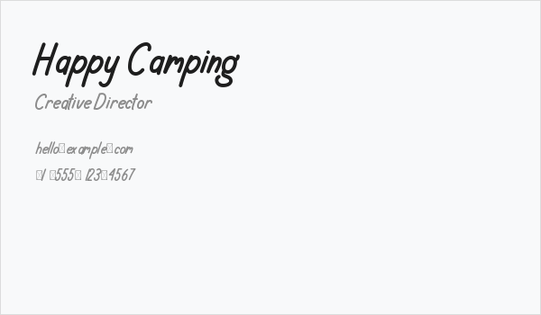 Happy Camping Business Card