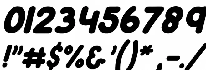 Happy Chicken Italic Font OTHER CHARS