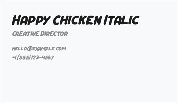 Happy Chicken Italic Business Card