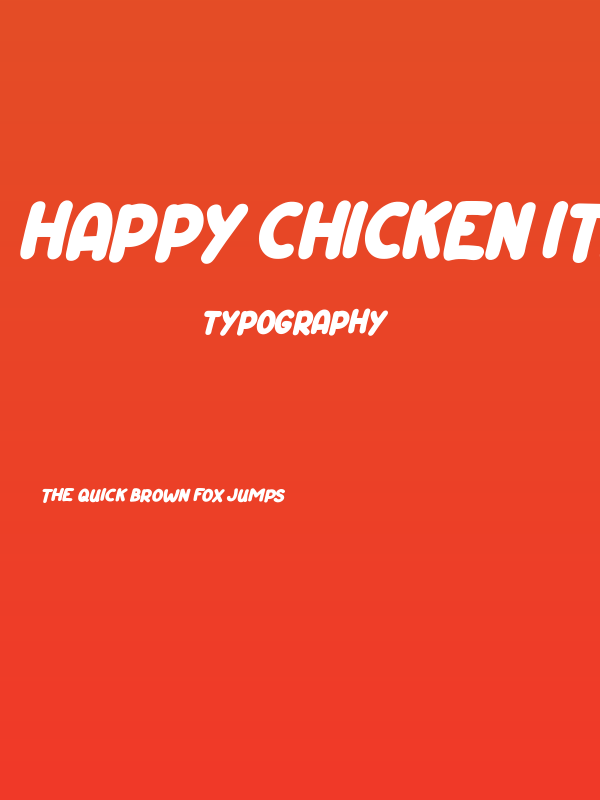 Happy Chicken Italic Poster
