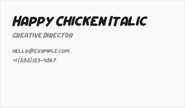 Happy Chicken Italic Business Card