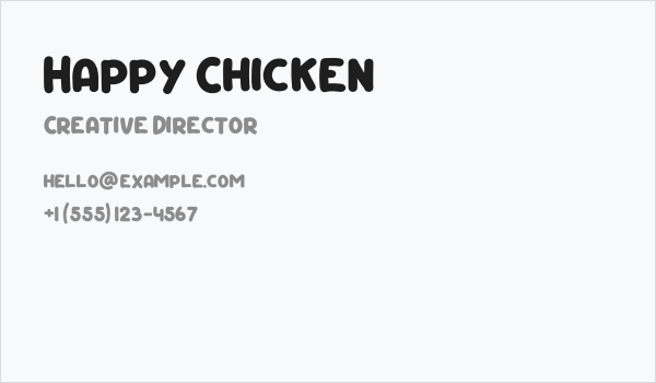 Happy Chicken Business Card