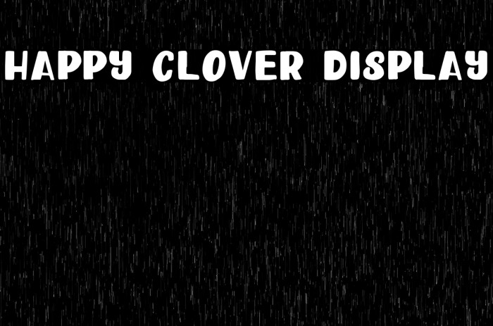 Happy Clover Display Font examples