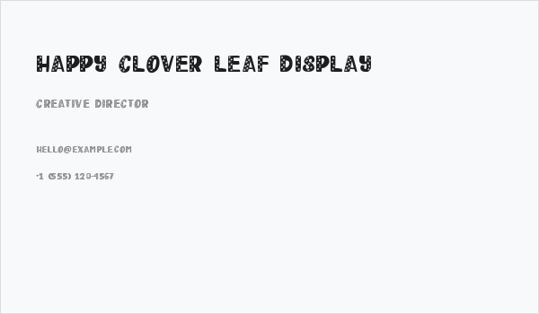 Happy Clover Leaf Display Business Card