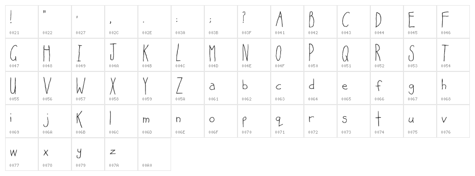 Happy Day Regular Character Map
