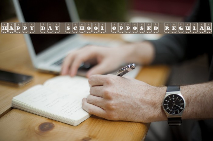 Happy Day School Opposed Regular Example 3