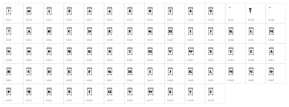 Happy Day School Regular Character Map