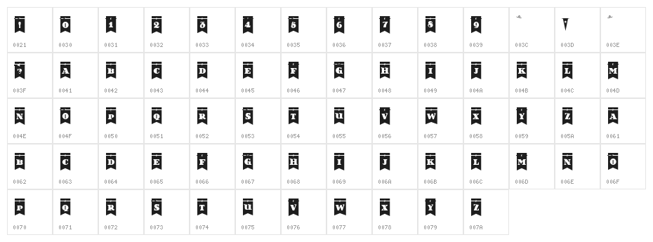 Happy Day at School Black Regular Character Map