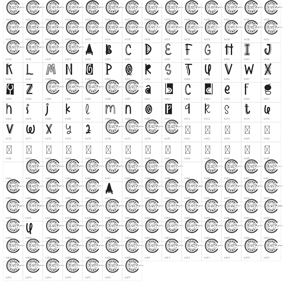 Happy Decor Demo Character Map