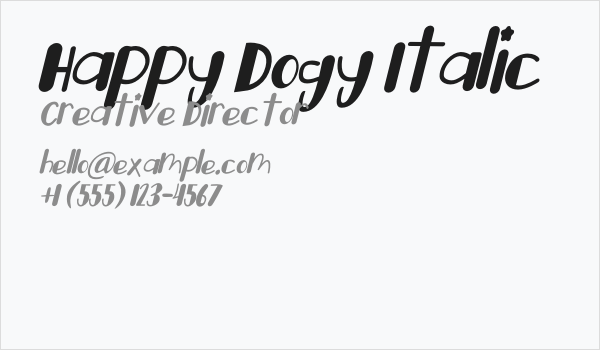 Happy Dogy Italic Business Card