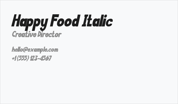 Happy Food Italic Business Card