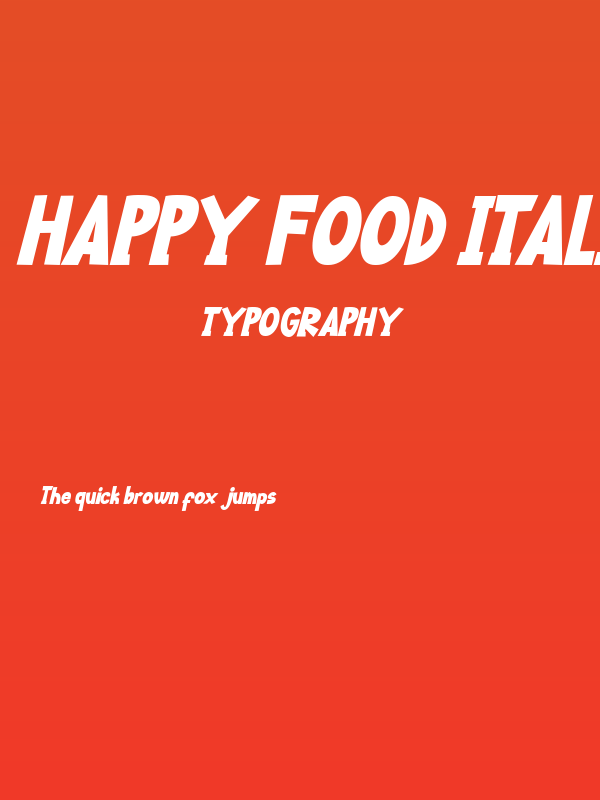 Happy Food Italic Poster