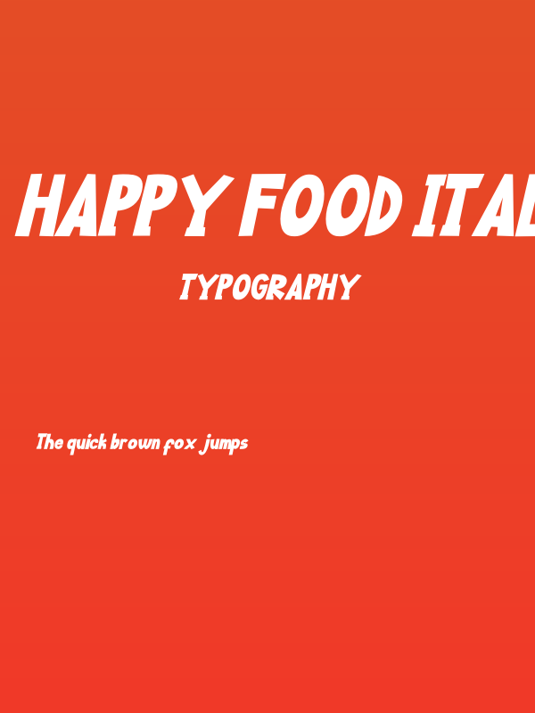 Happy Food Italic Poster