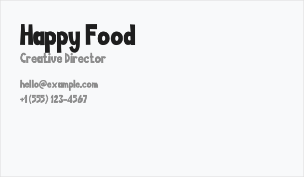 Happy Food Business Card