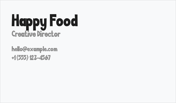 Happy Food Business Card