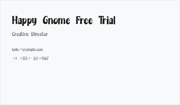 Happy Gnome Free Trial Business Card