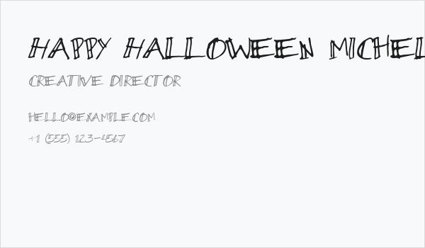 Happy Halloween Michelle Business Card